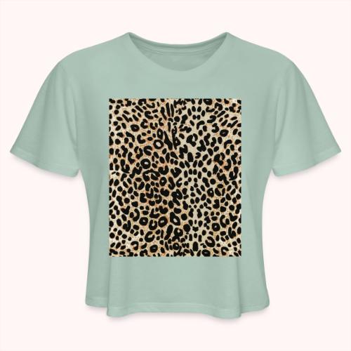 dark shaded leopard pattern - Women's Cropped T-Shirt