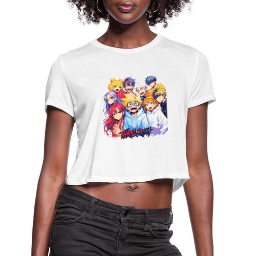 Thrill Rush Anime Squad Streetwear - Women's Cropped T-Shirt