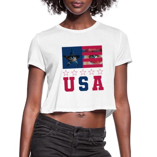 Stars and Vision USA - Women's Cropped T-Shirt