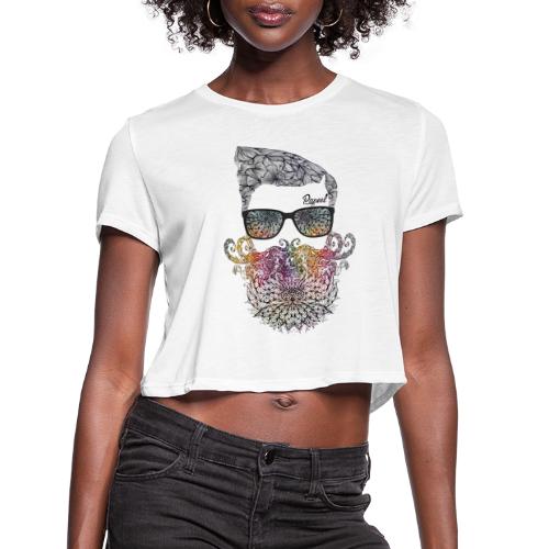 Papeel Floral beard - Women's Cropped T-Shirt