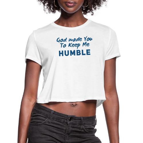 Christian Humility (blue) - Women's Cropped T-Shirt