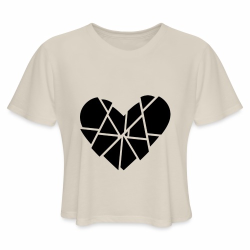 Heart Broken Shards Anti Valentine's Day - Women's Cropped T-Shirt