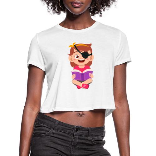 Little girl with eye patch - Women's Cropped T-Shirt