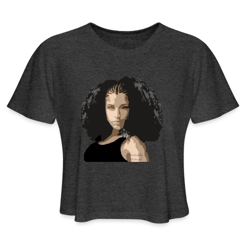 Sabrina in black tee - Women's Cropped T-Shirt