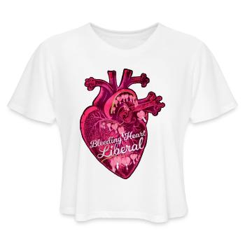 Bleeding Heart Liberal - Women's Cropped T-Shirt - white - Front - Camila (177cm)