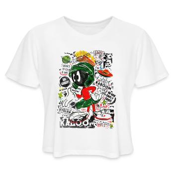Looney Tunes Marvin The Martian - Women's Cropped T-Shirt - white - Front - Camila (177cm)