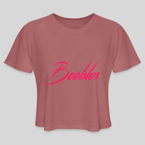 Pink Beebles Logo - Women's Cropped T-Shirt