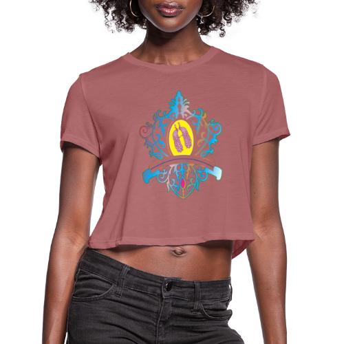 peacock love logo - Women's Cropped T-Shirt