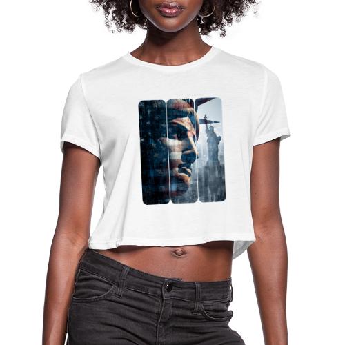 USA: Liberty in Three Visions - Women's Cropped T-Shirt