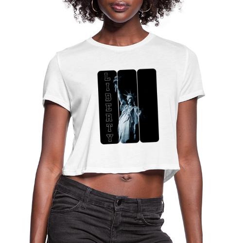 USA: Vertical Liberty - Women's Cropped T-Shirt
