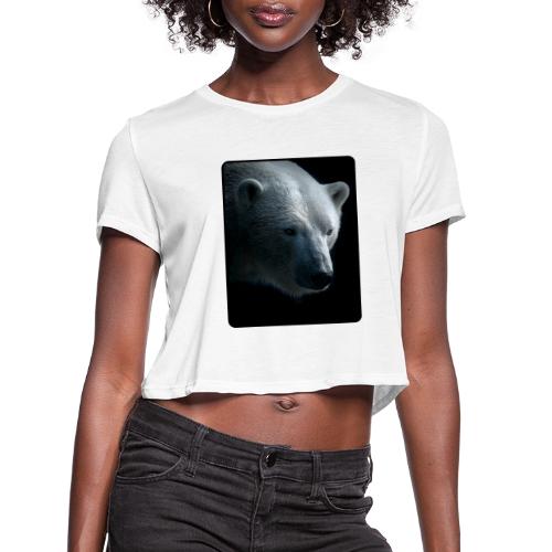 Polar Bear Close-Up Wildlife Design - Women's Cropped T-Shirt