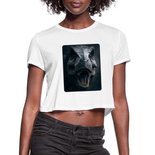 T Rex Cinematic Close-Up Design - Women's Cropped T-Shirt