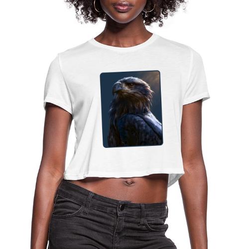Majestic Eagle Cinematic Portrait Design - Women's Cropped T-Shirt
