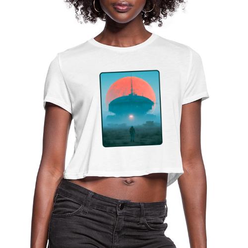 Astronaut Alien Outpost Design - Women's Cropped T-Shirt
