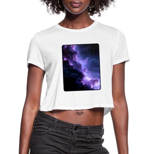 Purple Nebula Space Design - Women's Cropped T-Shirt