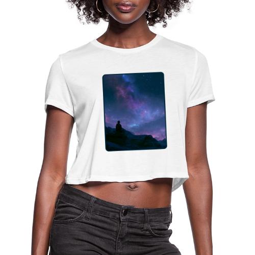 Stargazer Nebula Night Sky Art - Women's Cropped T-Shirt