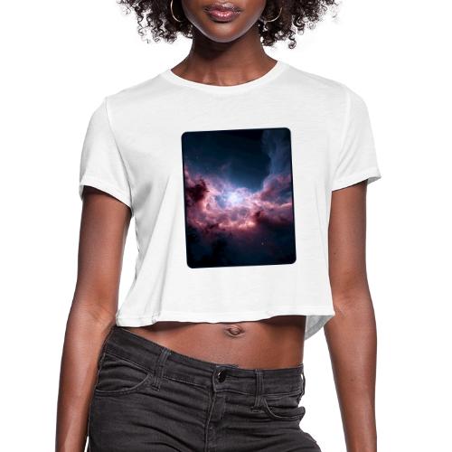 Radiant Cosmic Nebula Artwork - Women's Cropped T-Shirt