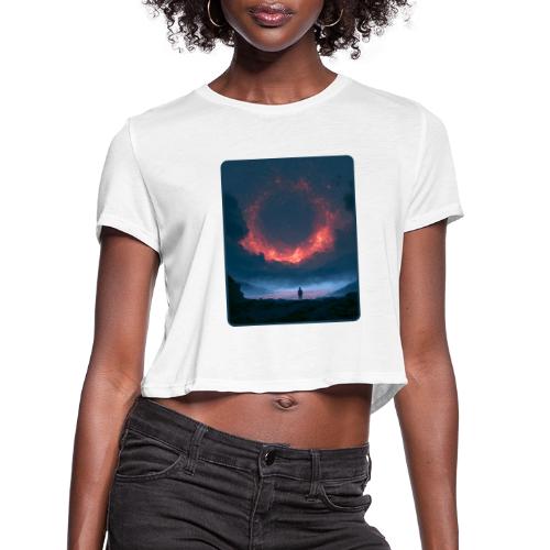 Supernova Reflection Space Scene - Women's Cropped T-Shirt