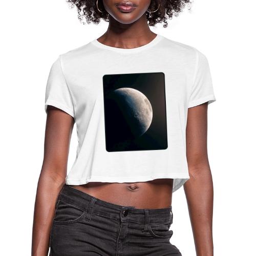 Crescent Moon Celestial Artwork - Women's Cropped T-Shirt