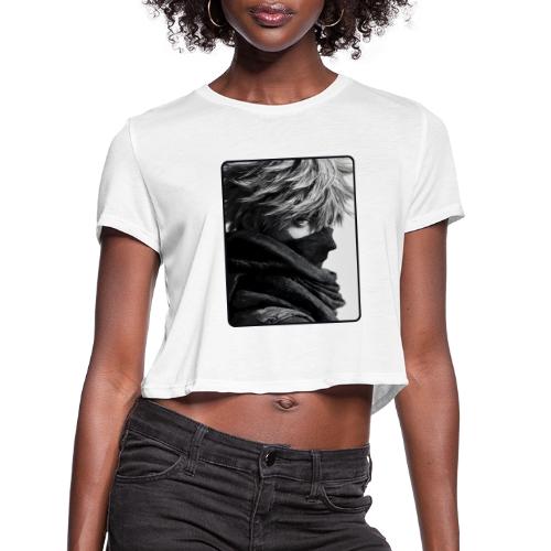 Battle-Worn Ninja Portrait - Women's Cropped T-Shirt