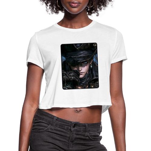 Dark Anime Pirate Warrior - Women's Cropped T-Shirt