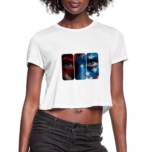 USA: Painted for the Flag - Women's Cropped T-Shirt
