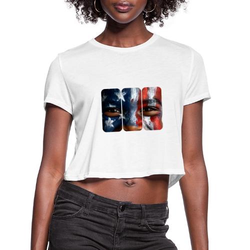 USA: Three Panels of Pride - Women's Cropped T-Shirt