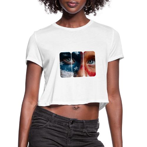 USA: Star-Spangled Glance - Women's Cropped T-Shirt