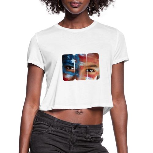 USA: Eyes of the Flag - Women's Cropped T-Shirt