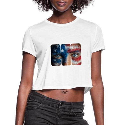 USA: Stars in Her Eyes - Women's Cropped T-Shirt
