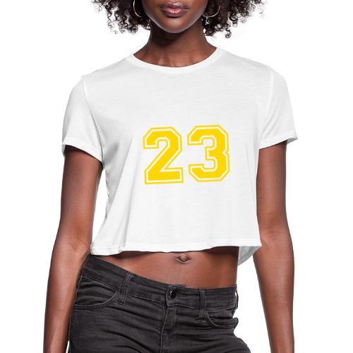 Number 23 in a classic athletic collegiate font - Women's Cropped T-Shirt