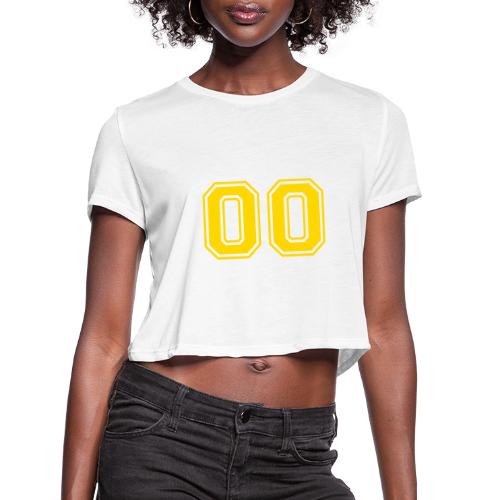 Number 00 in a classic athletic collegiate font - Women's Cropped T-Shirt