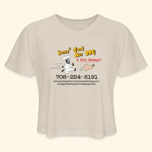Jones Good Ass BBQ and Foot Massage logo - Women's Cropped T-Shirt