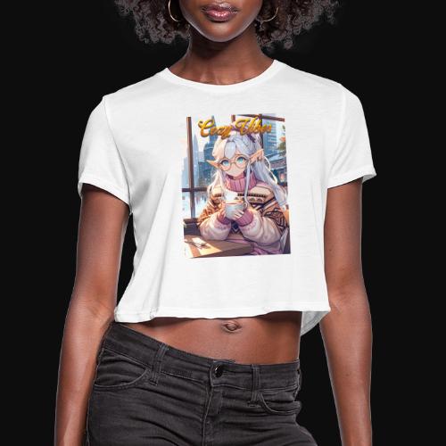 Cozy Cafe Vibes - Women's Cropped T-Shirt