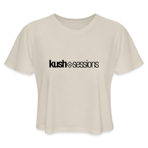 KushSessions (black logo) - Women's Cropped T-Shirt
