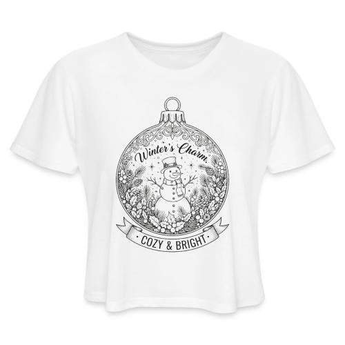 Festive Snowman T-Shirt - Women's Cropped T-Shirt