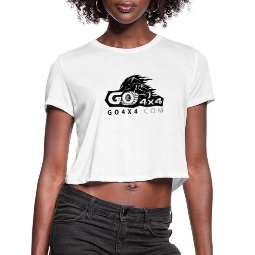 go bw white text black - Women's Cropped T-Shirt