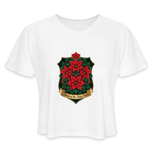 Poinsettia Crest T-Shirt - Women's Cropped T-Shirt