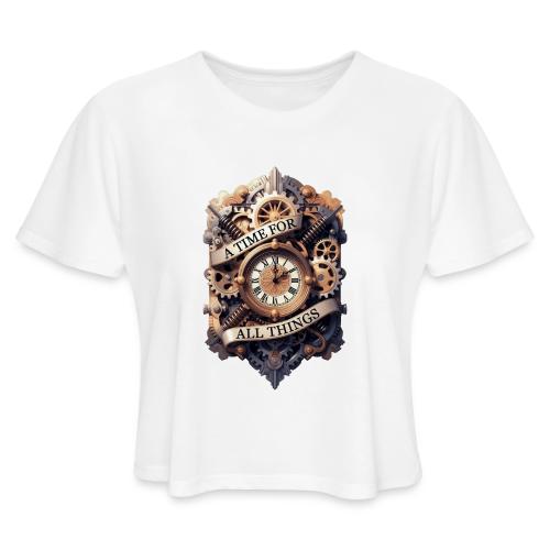 Ornate Clockwork T-Shirt - Women's Cropped T-Shirt