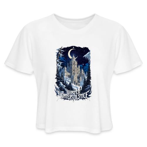 Celestial Winter Temple T-Shirt - Women's Cropped T-Shirt