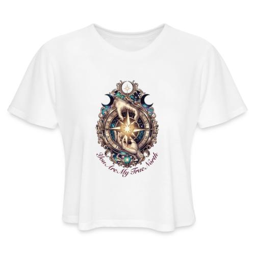You Are My True North Celestial Compass T-Shirt - Women's Cropped T-Shirt