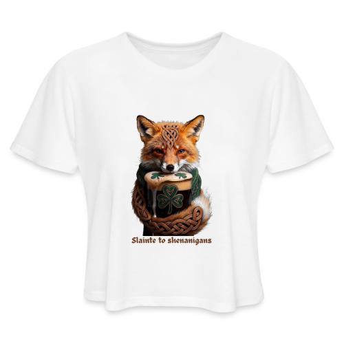 Sly Emerald Fox Toast T-Shirt - Women's Cropped T-Shirt