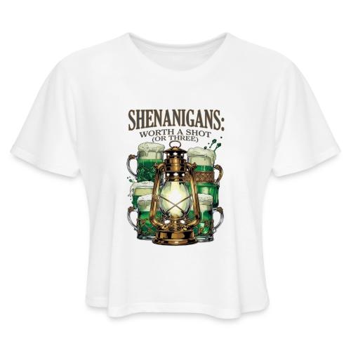 Worth a Shot Lantern Toast Graphic Tee - Women's Cropped T-Shirt