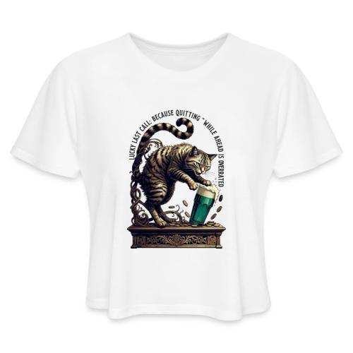 Lucky Last Call Cat Graphic Tee - Women's Cropped T-Shirt