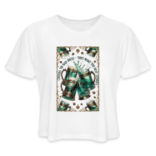 Cheers to Bad Ideas Tankards Graphic Tee - Women's Cropped T-Shirt