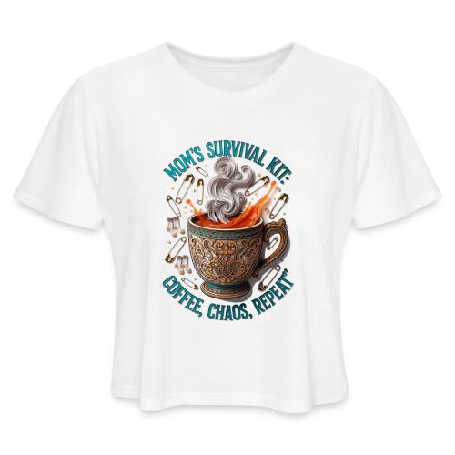 Mom's Survival Kit Tee | Coffee Chaos - Women's Cropped T-Shirt
