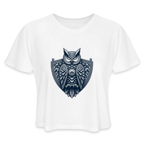 Night Watch Owl T Shirt, Sarcastic Dad Gift - Women's Cropped T-Shirt