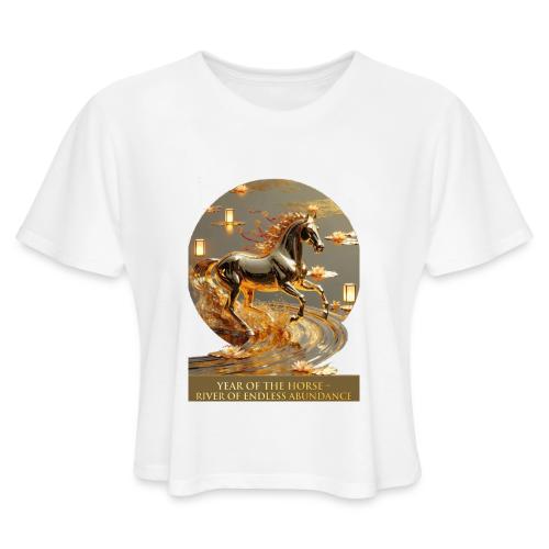 Year of the Horse Abundance T Shirt, Lunar NY Gift - Women's Cropped T-Shirt
