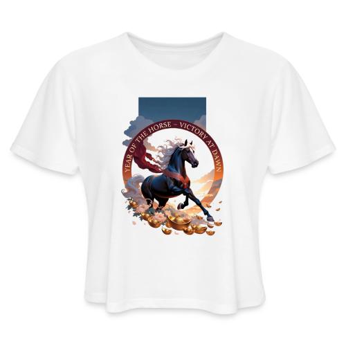 Year of the Horse Dawn T Shirt,Lunar New Year Gift - Women's Cropped T-Shirt