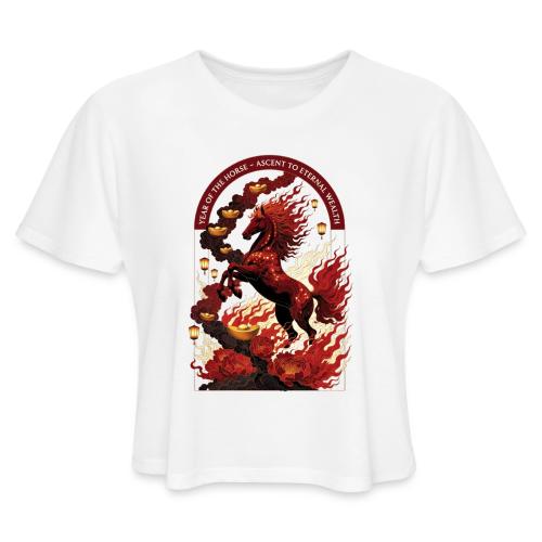 Year of the Horse Rise T Shirt,Lunar New Year Gift - Women's Cropped T-Shirt
